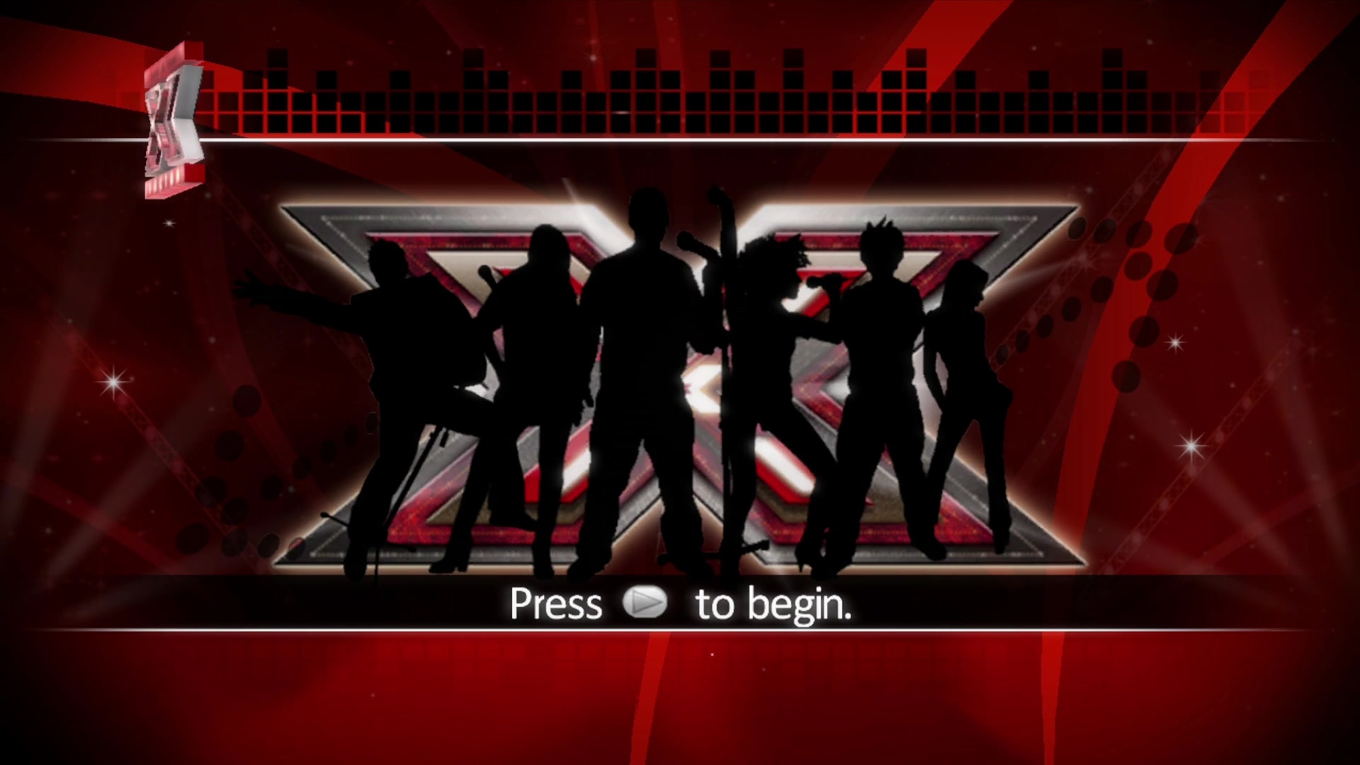 The X-Factor title screen for Xbox 360